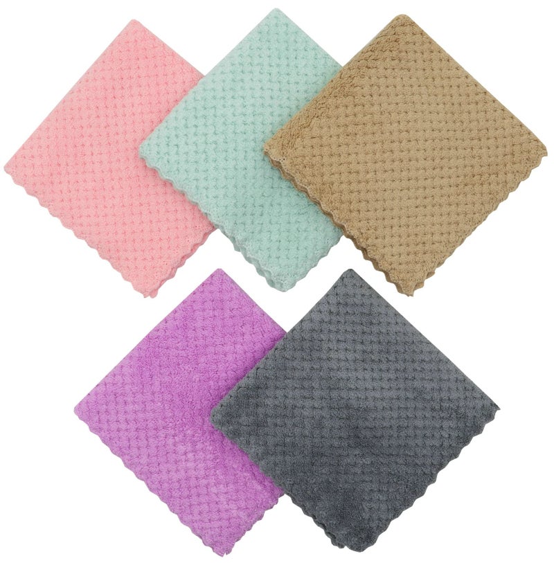 HFGBLG Microfiber Cleaning Cloth Lint Free Cleaning Rags, 10 Pack Fast Drying Dish Rags for Cleaning, Super Absorbent Kitchen Dish Cloths for Wash Dishes,12 in x 12 in, Mix Color - Image 3